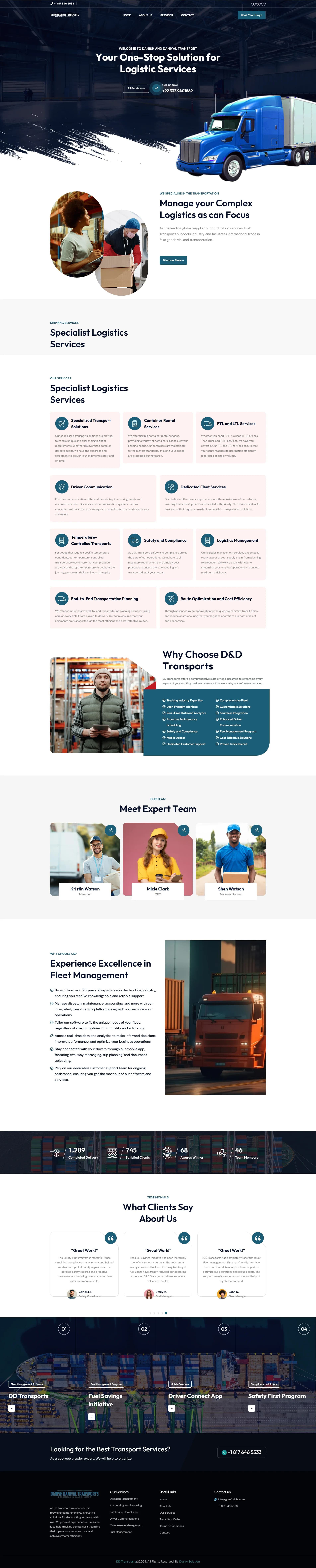 DD Transports - Logistics & Transport - Dazzle Tech